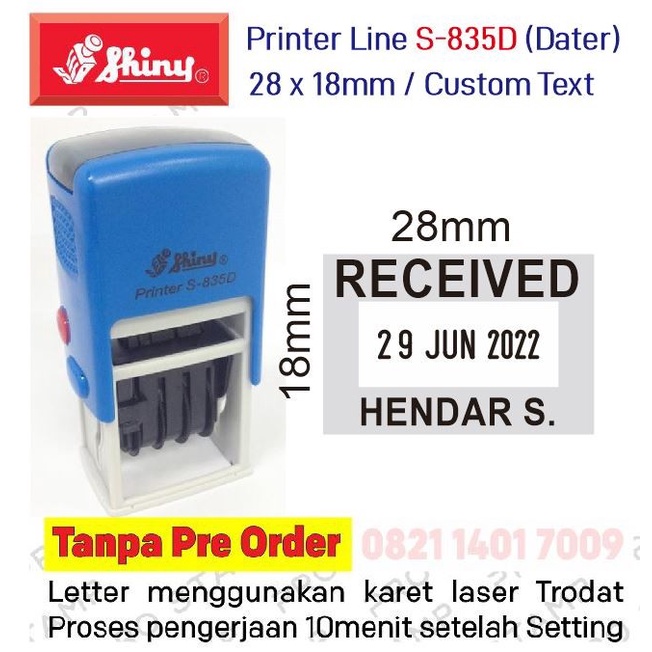

Stempel Shiny S-835D / Dater 28x18mm Custom