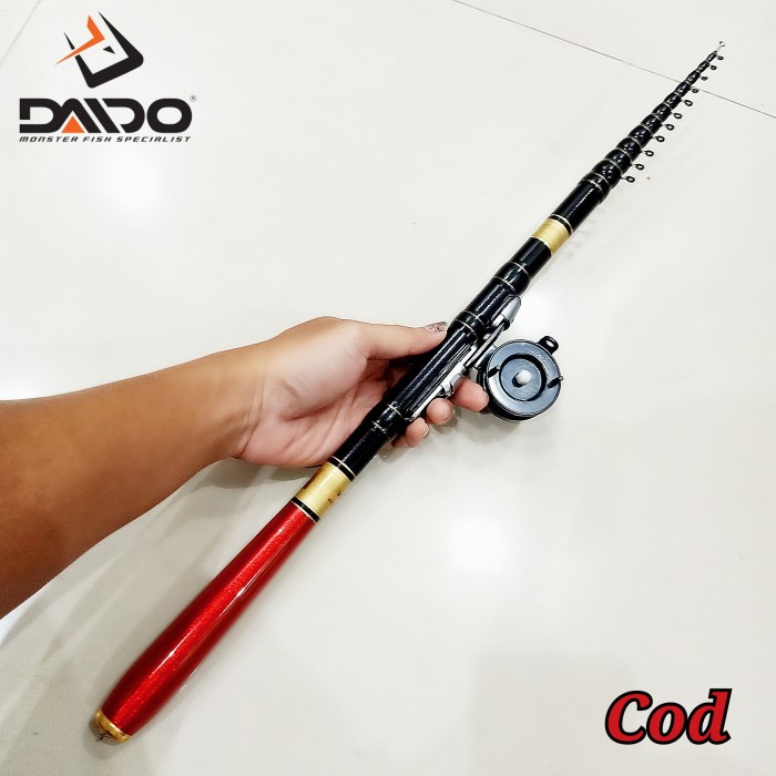 Joran pancing tegek 4,5 meter full carbon custom kolongan bonus reel