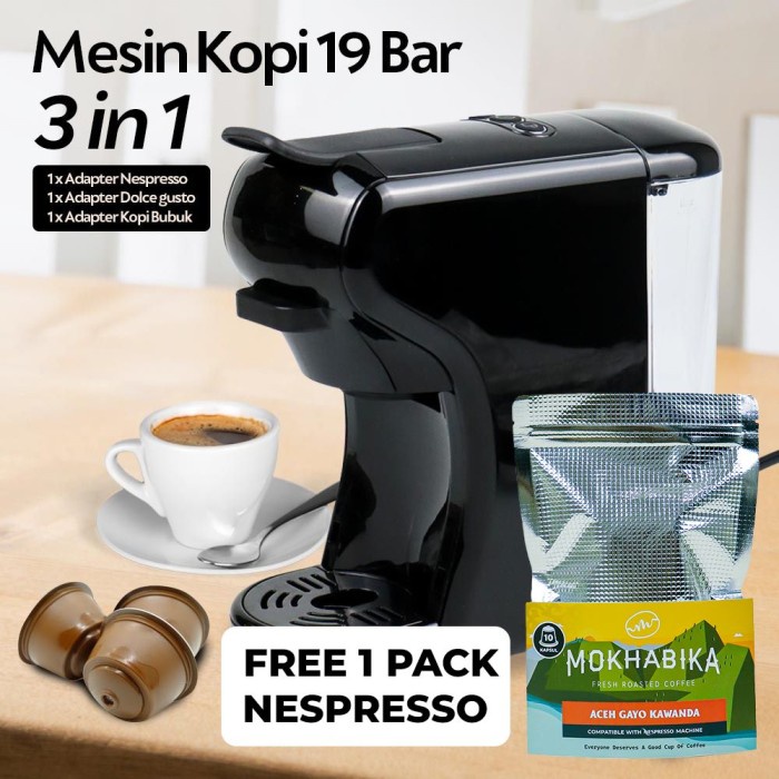 JTTOP" MESIN KOPI KAPSUL HIBREW ESPRESSO 3 IN 1 NESPRESSO DOLCE GUSTO COFFEE