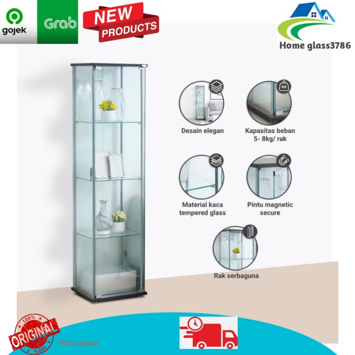 Lemari / Rak Kaca Pajangan Tas Mainan dan Koleksi