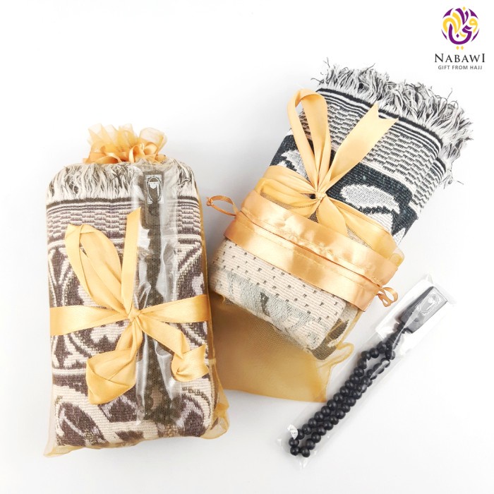 Paket Souvenir Sajadah Dewasa Tile Tasbih Kayu Tasyakuran Tahlilan