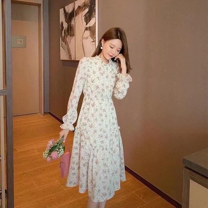 First Girl-Dress Motif Bunga Muslim Korean Style - F273