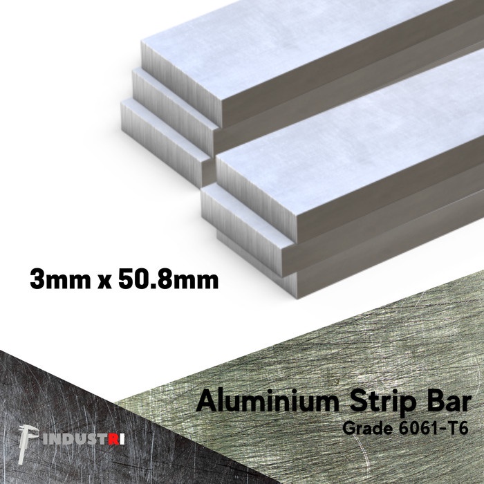 Plat Strip Alumunium 3mm x 50mm Plat Aluminium dural 6061 1cm