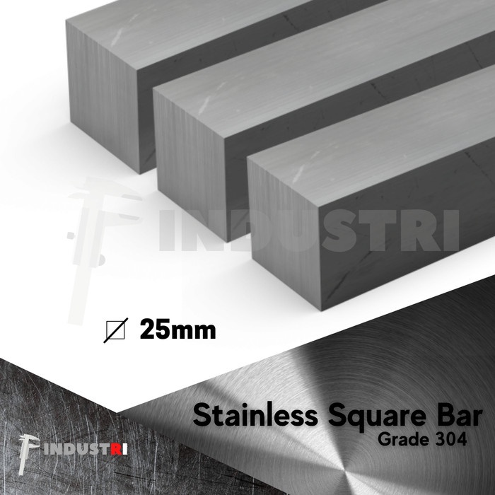 AS STAINLESS STEEL 304 NAKO 25 x 25mm persegi kotak SUS 304