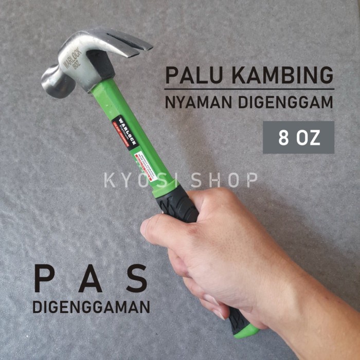 Palu Baja Palu Kambing 8oz Gagang Fiber Karet Palu Cabut Paku Palu