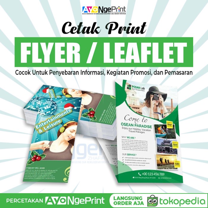 

Ready Stock Cetak Print Flyer Leaflet A5 A4 / Brosur Art Paper 1 Sisi / 2 Sisi Packing Aman