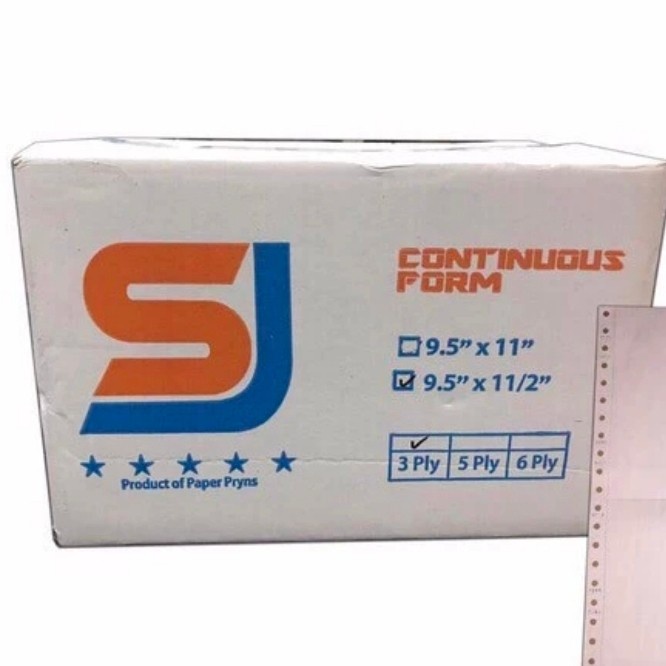 

Ready Stock Kertas Continuous Form 3 Ply Bagi 2 Dan Letter 9.5 X 11 Packing Aman