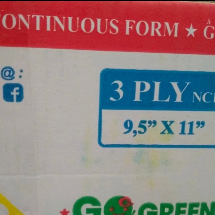 

Produk Viral Kertas Continuous Form 3 Ply 9.5 X 11 Ncr Packing Aman