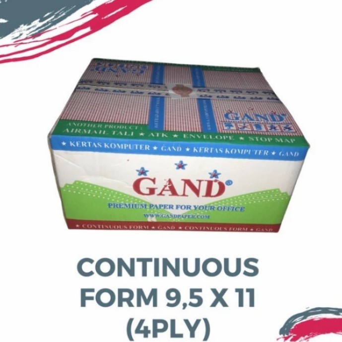 

Ready Stock Kertas Continuous Form Gand 4Ply 9,5 X 11 Full / Bagi Dua Cod