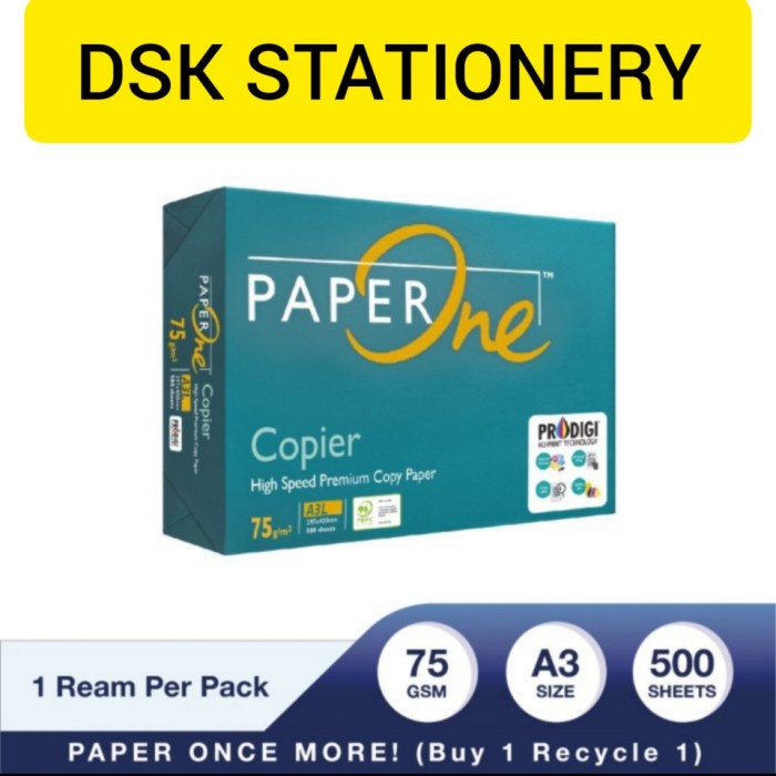 

Ready Stock Kertas Hvs Paperone A3 75 Gram 1 Rim 500 Lembar Promo !!! Packing Aman