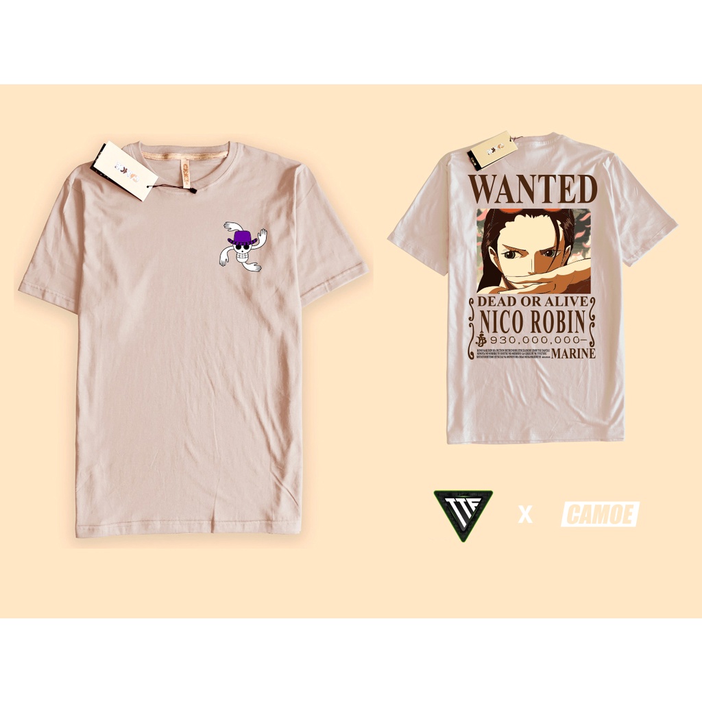 Kaos Tshirt Nico Robin Wanted Poster One piece Nakama Anime