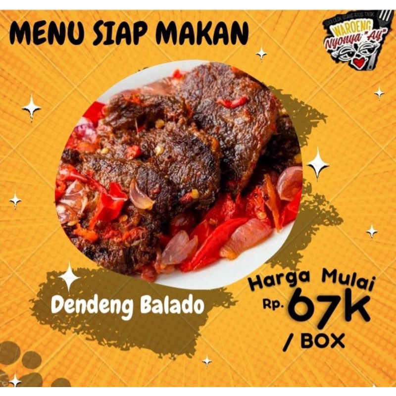 

Aneka Olahan Daging Rendang/Dendeng/Gepuk/oseng mercon box 650ml (siap makan)