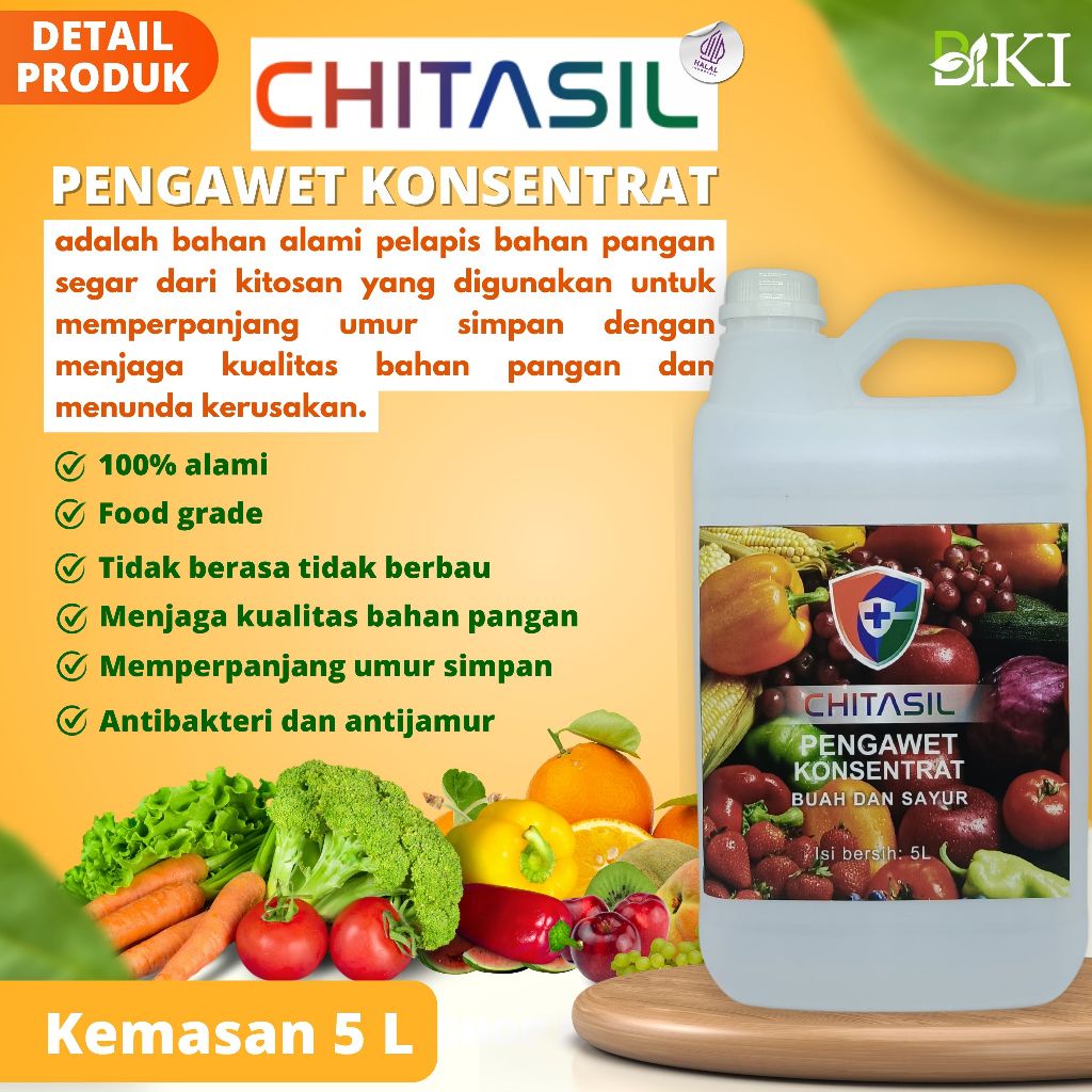 

5L Chitasil Konsentrat - Pelapis/Pengawet Buah Alami HALAL Chitosan