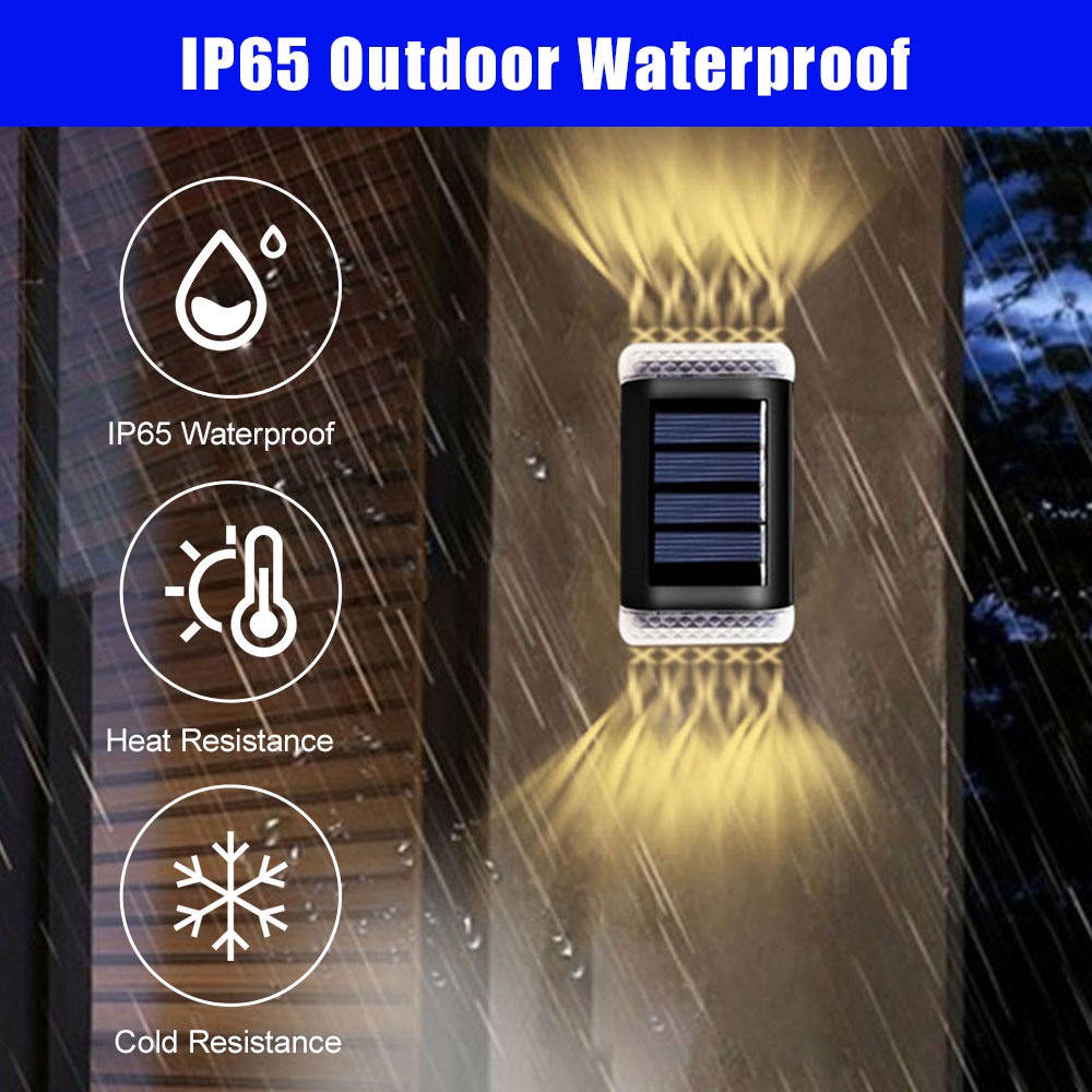 Solar Wall Light Outdoor Waterproof Balcony Wall Lights for Courtyard Street Landscape Garden Decor 
