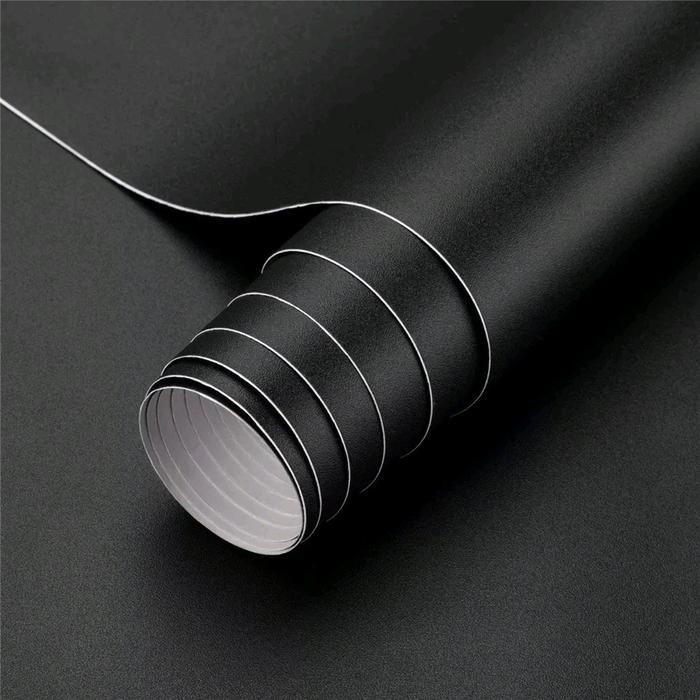 Wallpaper Sticker Dinding Polos Hitam