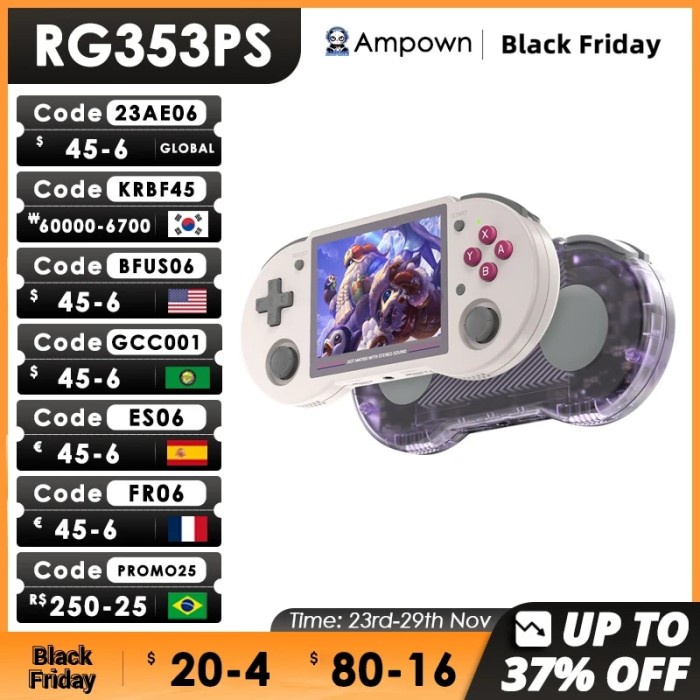 ANBERNIC RG353PS Retro Game Console 3.5inch IPS Screen Video Game