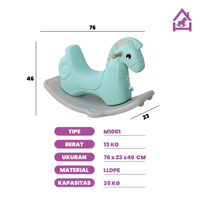 [deloth] - MAINAN ANAK KUDA KUDAAN AYUN GOYANG PLASTIK WM 19034