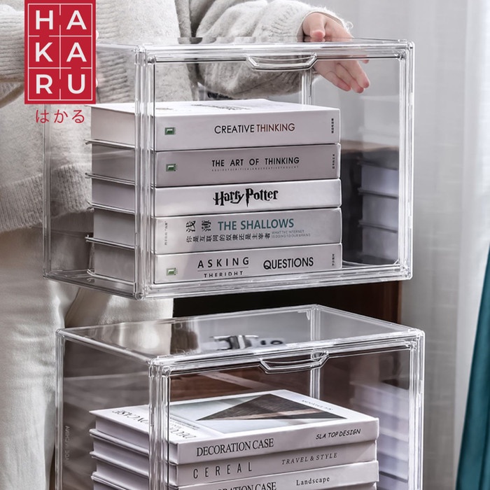 

[tmr] - Transparent Acrylic Book Magazine Organizer Container Box Akrilik Buku