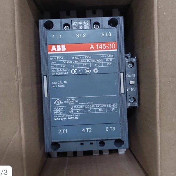 KONTAKTOR ABB TYPE A145-30 250A 220V-110VAC Harga Murah