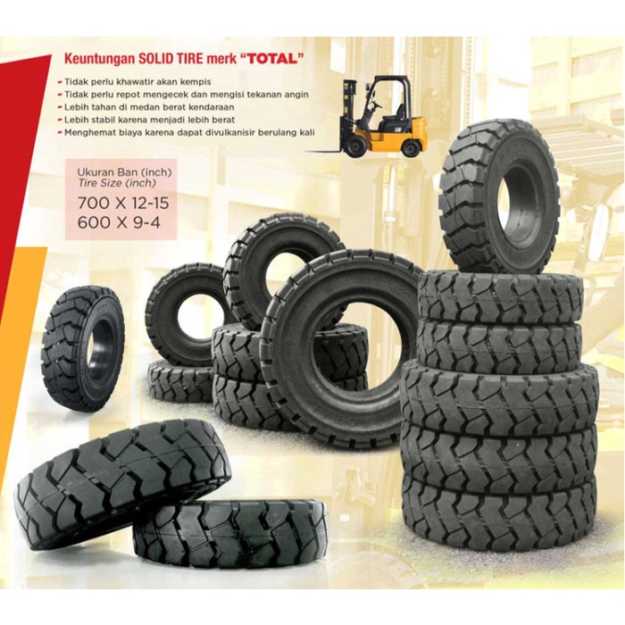BAN FORKLIFT 600-9 BAN MATI SOLID TIRE KARET RODA BAN BUTA FORKLIFT