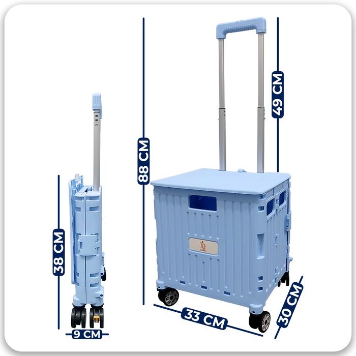 Keranjang Koper Trolley Troli Lipat Keranjang Belanja Tangga Pet Stroller Trolley Keranjang Lipat