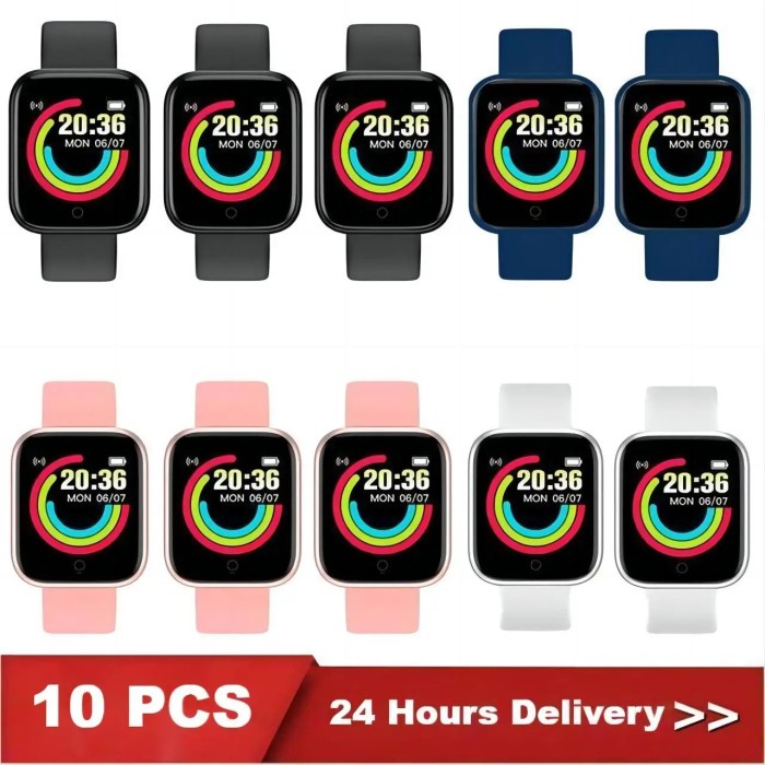 10 Pcs D20 Smart Watch Men APP FitPro USB Plug-in Charging Custom