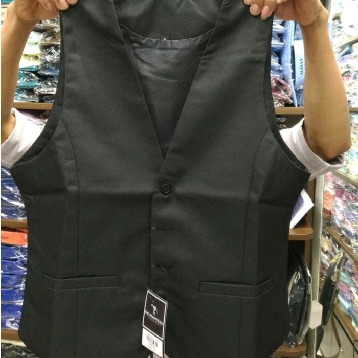 Rompi Vest Pria Twist Dalaman Jas Hitam