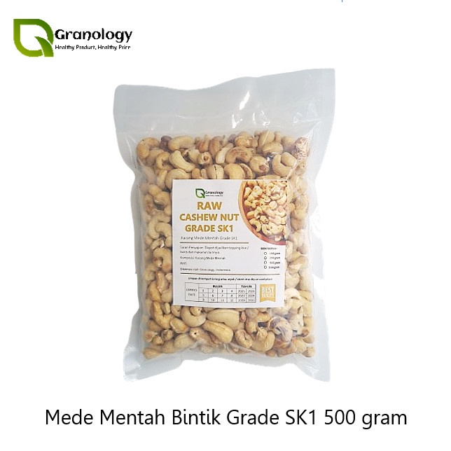 

SALE !!! (RAW) KACANG MEDE MENTAH BINTIK / CASHEW NUT RAW GRADE SK1 - 500 GRAM READYY