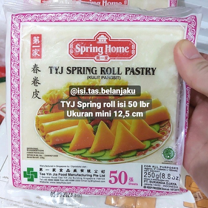 

Ready" Spring Home Tyj Spring Roll Pastry 5 - 50S - 250Gr/ Kulit Lumpia 12,5