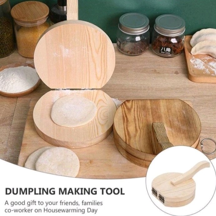Alat Press Adonan Kulit Pangsit Dumpling Kayu Penekan Adonan Pastel