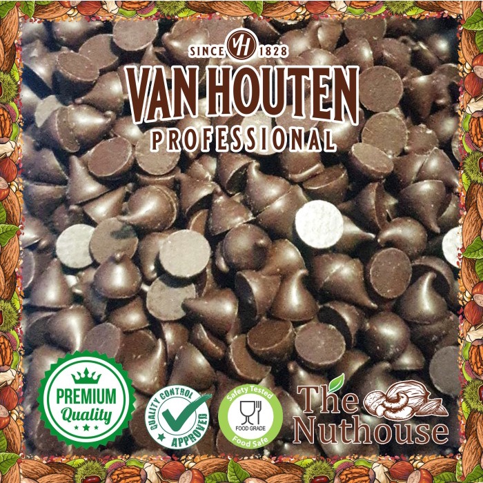 

Ready" Van Houten Chocochips Semi Sweet Dark Compound Chips / Cokelat Compound Hitam Butir Repack