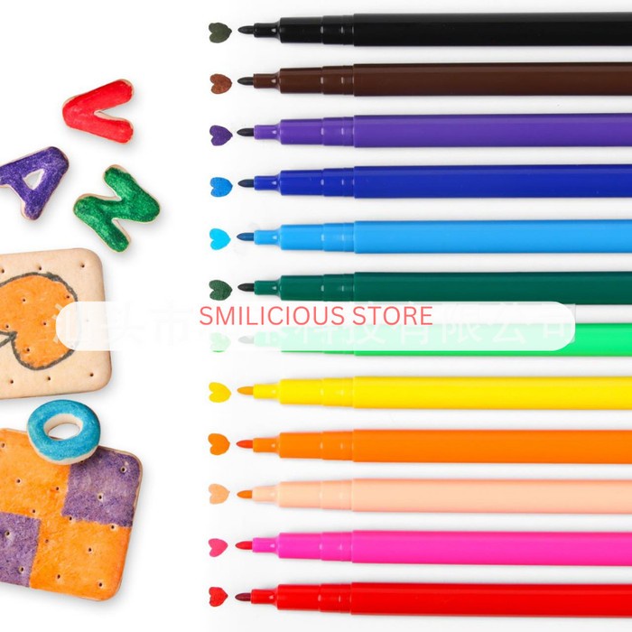 

Ready" Spidol Bento Spidol Dekorasi Kue 1 Set Isi 12 Warna Edible Food Pen