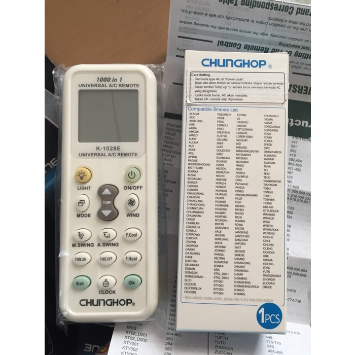 Jual Remote AC Universal, Jual remote AC Surabaya, Remote AC Universal