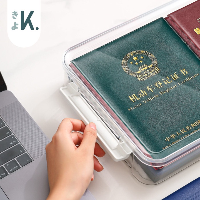 

BARANG TERLARIS KYO Transparent document storage box A4 Plastic office container