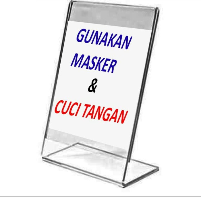 

BARANG TERLARIS Akrilik acrylic display meja standing polos A4