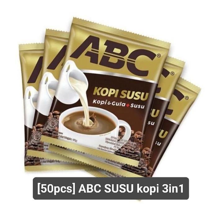 

[50Pcs] Susu Kopi Abc Kopi 3In1 Dengan Bubuk & Gula New