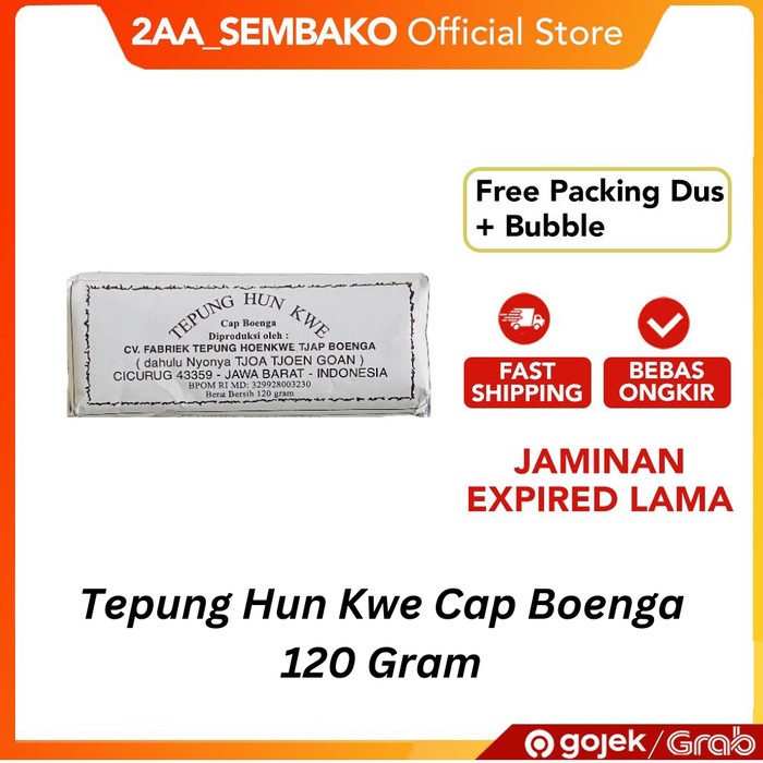 

SALE !!! TEPUNG HUN KWE CAP BOENGA 120 GRAM READYY