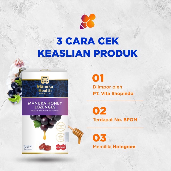 

BARANG TERLARIS Manuka Health MGO 400+ With Blackcurrant Lozenges