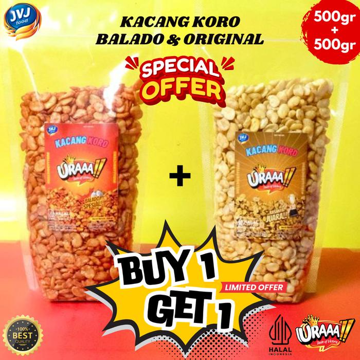 

[ BUY 1 GET 1] (500GR+500GR) KACANG POLONG, KACANG MIX, KACANG KORO, JAGUNG MARNING, JAGUNG EMPING,