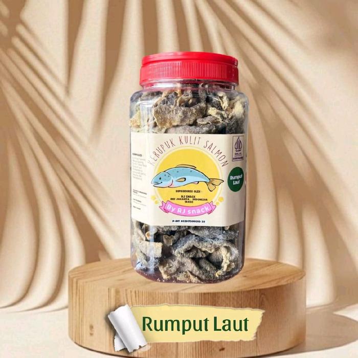 

SALE !!! KERUPUK KULIT IKAN SALMON RASA RUMPUT LAUT KEMASAN TOPLES JUMBO READYY