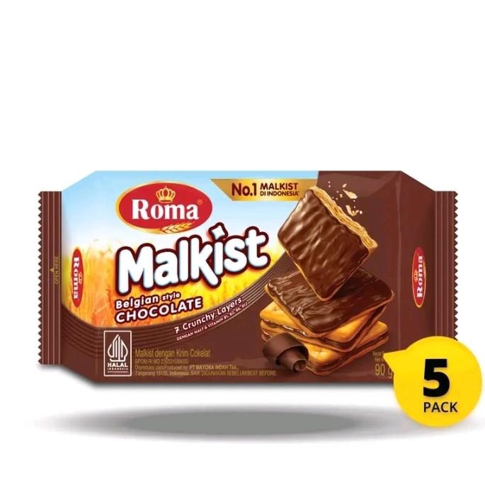 

Roma malkist Coklat paket 6pcs netto @ 105g biskuit cemilan Food Snack