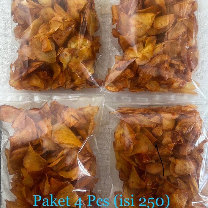 

Keripik singkong pedas manis paket 4pcs isi 250gram / keripik singkong pedas manis Snack Camilan