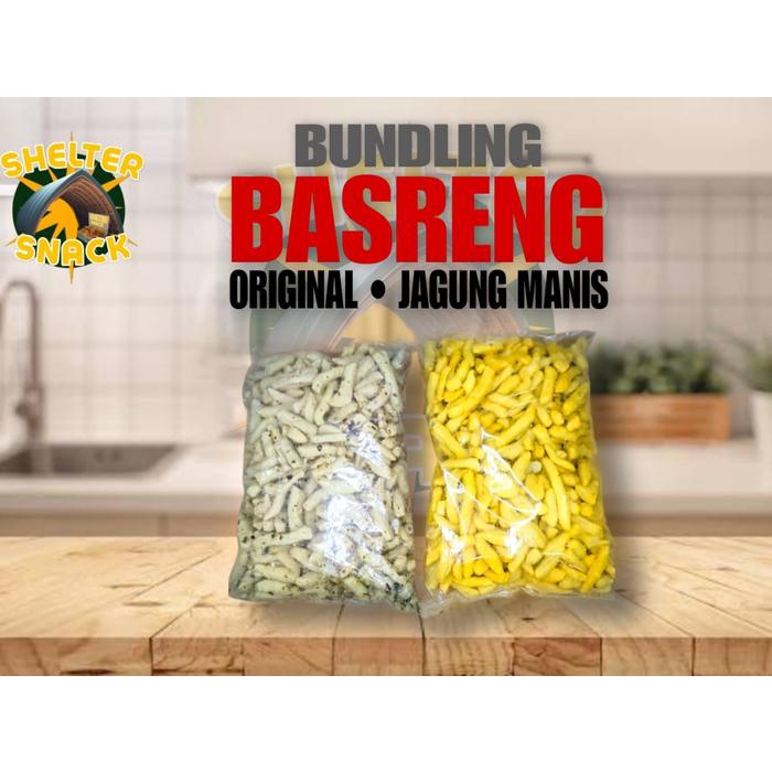 

Basreng Paket Bundling mix banyak rasa original, pedas daun jeruk, jagung manis, balado pedas