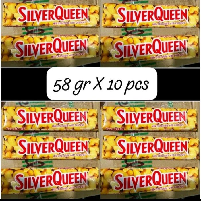 

silverqueen 55gr isi 10 pcs -coklat Silverqueen Cashew dan almond