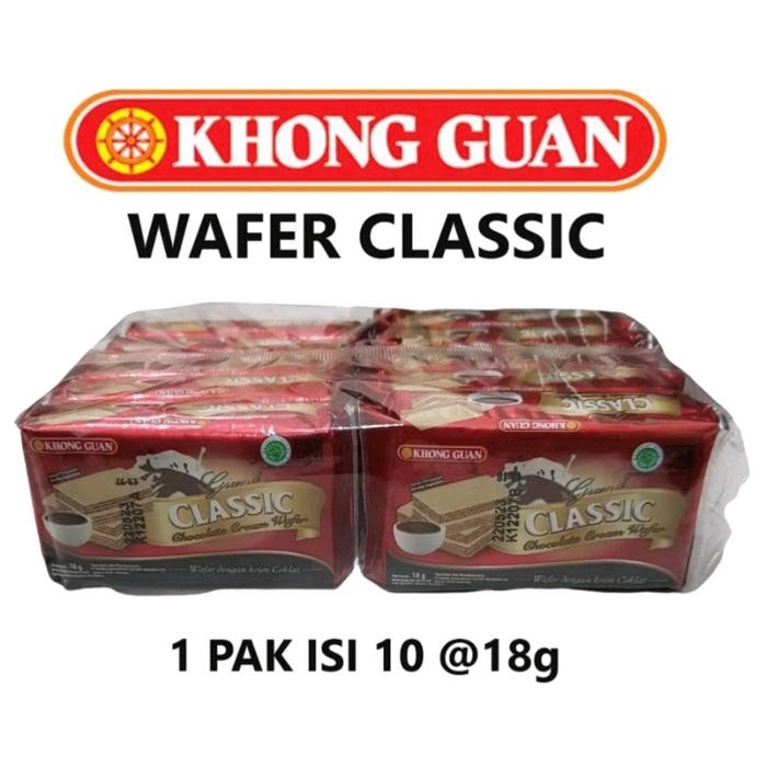 

Khong Guan Wafer Classic 18gr - 1 Dus Isi 20pak - Food, Cookies Camilan