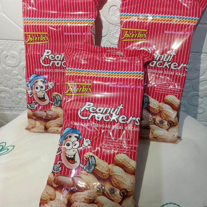 

paket 3pcs Interbis 215g krekers dengan selai kacang Biskuit Snack Cemilan