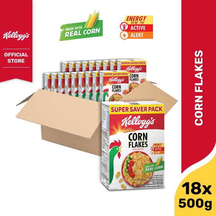 

Produk Viral [Carton] Kelloggs Corn Flakes Sereal 18 X 500G Packing Aman