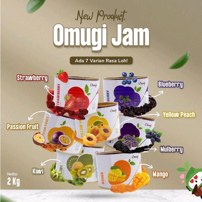 

Terbaru!! Omugi Fruit Jam Selai Buah Strawberry, Mangga, Yellow Peach 2Kg Cod