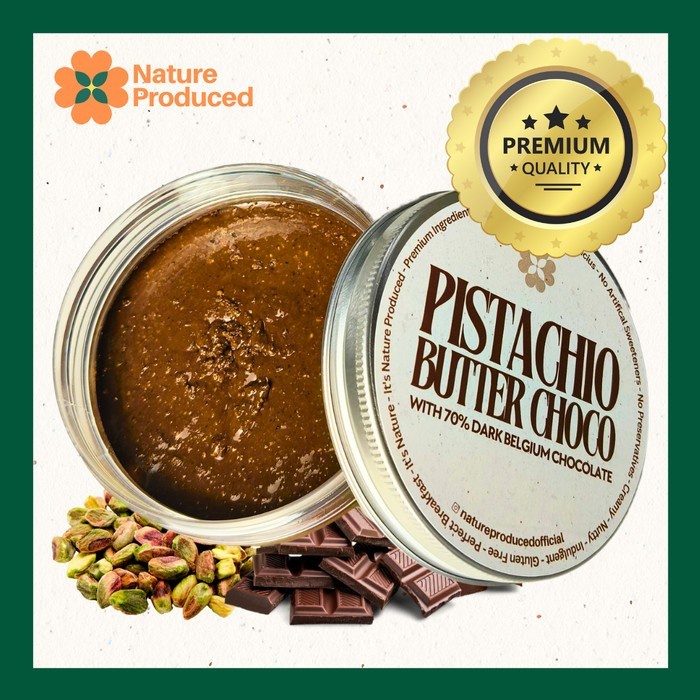 

Promo Nature Produced Pistachio Butter Choco With 70% Dark Belgium Choco Selai Pistachio Cokelat Cod