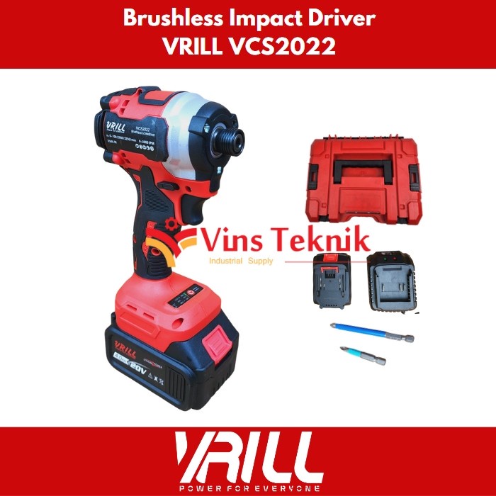 Mesin bor obeng cordless brushless impact screw driver VRILL VCS2022
